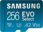 Карта пам'яті microSDXC (UHS-І U3) Samsung EVO Select 256Gb class 10 A2 V30 (R130MB/s, W30MB/s) (adapter SD)