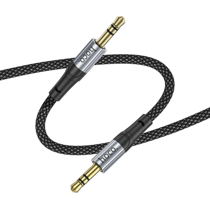 Аудiокабель HOCO UPA26 3.5mm male to 3.5mm male, nylon braid, 1m, Black