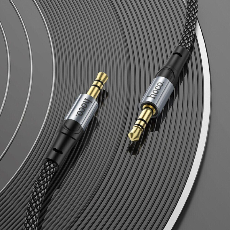 Аудiокабель HOCO UPA26 3.5mm male to 3.5mm male, nylon braid, 1m, Black