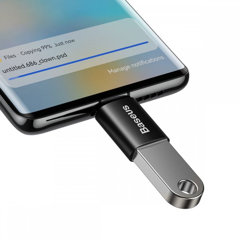 Адаптер Baseus Ingenuity Series Mini OTG Adaptor Type-C to USB-A 3.1 Black