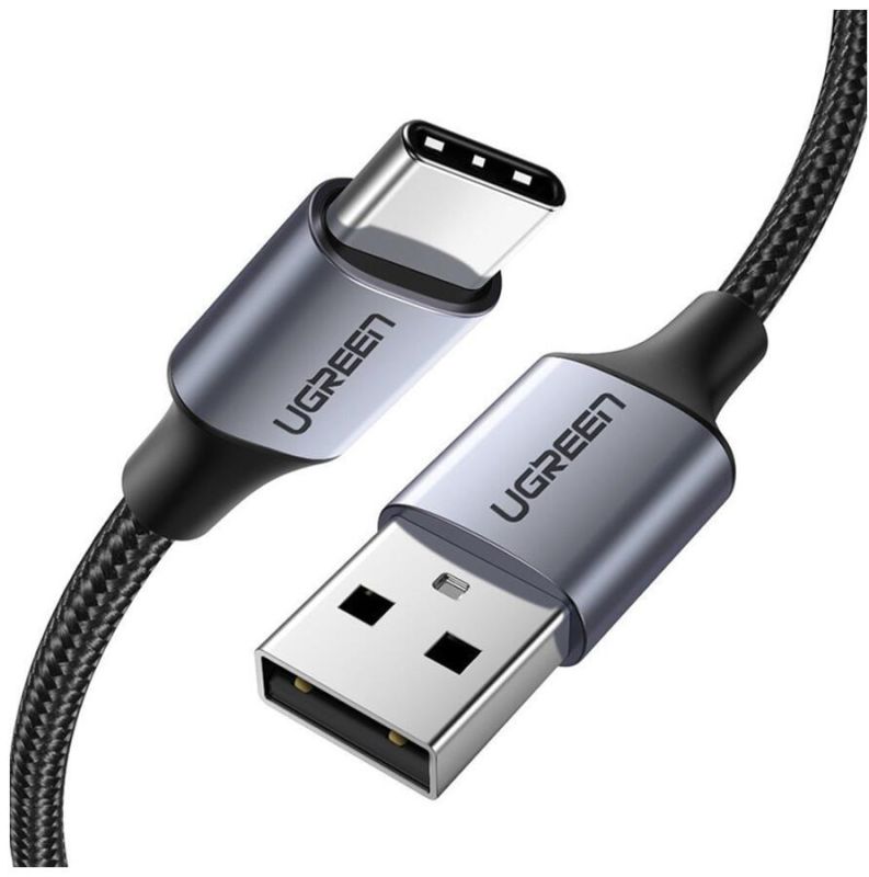 Кабель UGREEN US288 USB-A 2.0 to USB-C Cable Nickel Plating Aluminum Braid 1m (Black) (UGR-60126)