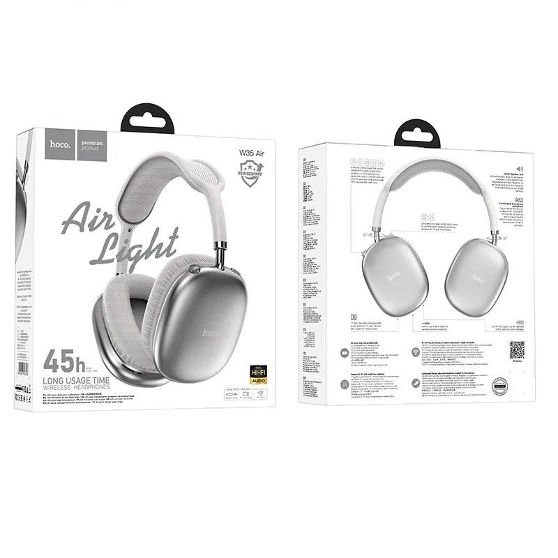 Бездротові накладні навушники HOCO W35 Air Triumph BT headset Silver