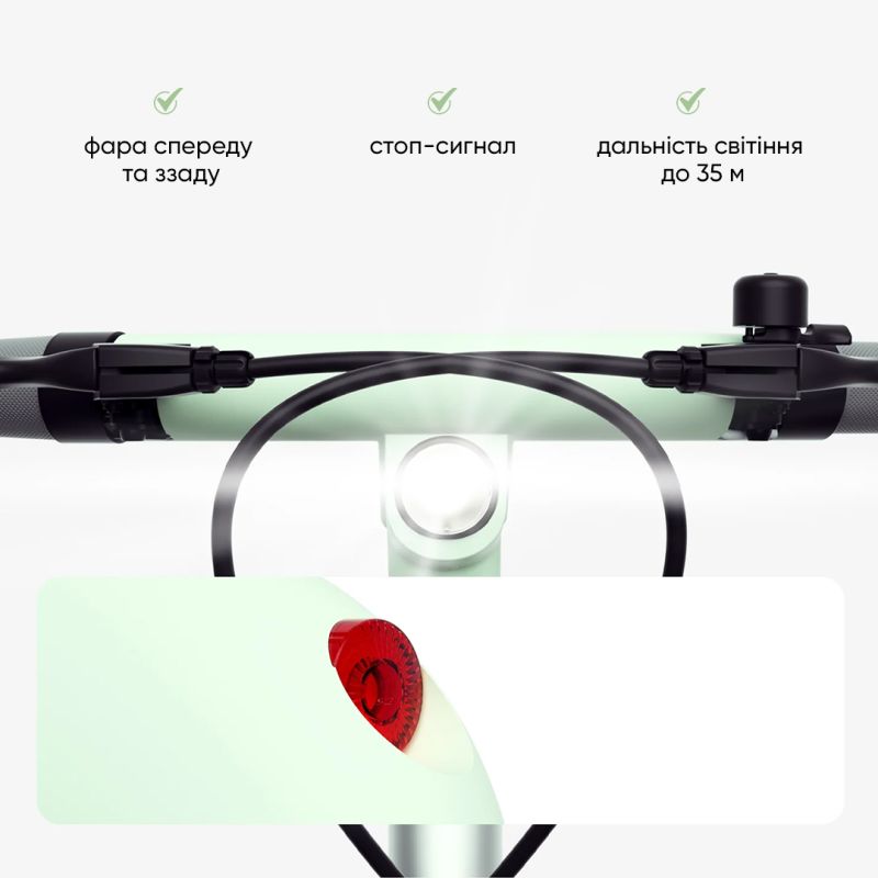 Електросамокат з сидінням OKAI Ceetle PRO EA10C Mint Green 10', 350(900)W, 25Km/h, 10.4Ah, 55Km, 20%,NFC, App, 29kg