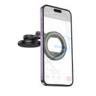 Автотримач для телефона HOCO H77 View folding magnetic ring car holder (center console) Black Metal Gray