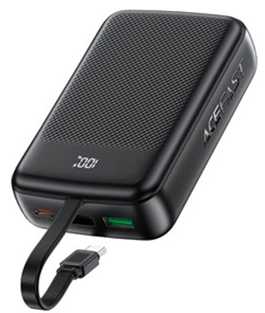Зовнішній акумулятор ACEFAST M14 PD20W power bank with cable 20000mAh Black
