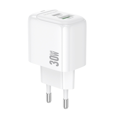 Мережевий зарядний пристрій BOROFONE BAS45A Potential PD30W+QC3.0 charger(EU) White