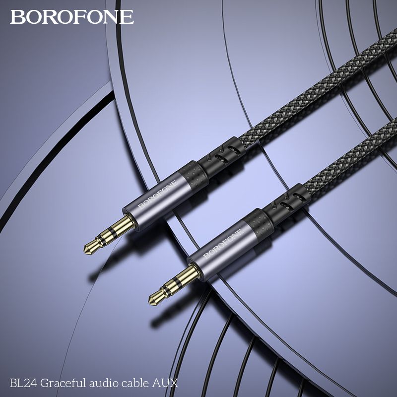 Аудіокабель BOROFONE BL24 Graceful audio cable AUX Metal Grey