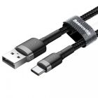 Кабель Baseus cafule Cable USB For Type-C 2A 3m Gray+Black
