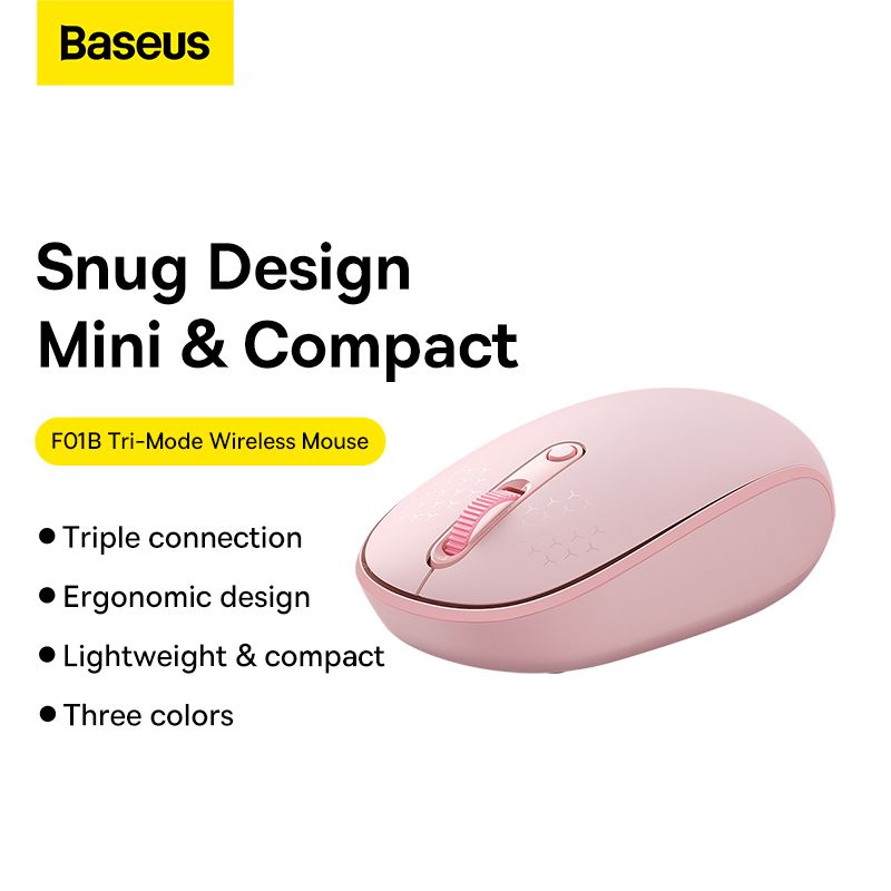 Маніпулятор миша бездротова Baseus F01B Tri-Mode Wireless Mouse Baby Pink
