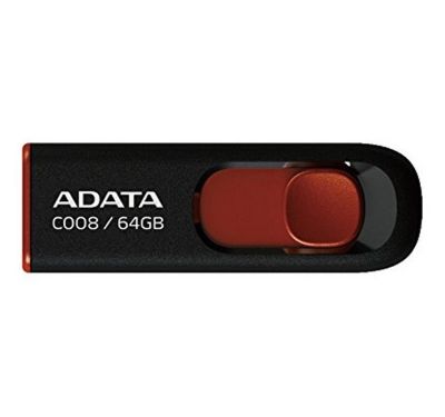 Флеш-накопичувач ADATA USB 2.0 C008 64Gb Black/Red