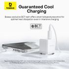Мережевий зарядний пристрій з кабелем Baseus Palm Fast Charger C+U 30W EU Moon White (with USB-C to USB-C 60W (20V/3A) 1m Moon White)
