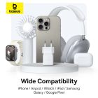 Мережевий зарядний пристрій з кабелем Baseus Palm Fast Charger C+U 30W EU Moon White (with USB-C to USB-C 60W (20V/3A) 1m Moon White)