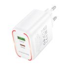 Мережевий зарядний пристрій BOROFONE BA89A Destello PD30W+QC3.0 charger (EU) White
