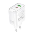 Мережевий зарядний пристрій BOROFONE BA89A Destello PD30W+QC3.0 charger (EU) White