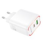 Мережевий зарядний пристрій BOROFONE BA89A Destello PD30W+QC3.0 charger (EU) White