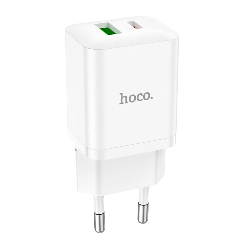 Мережевий зарядний пристрій з кабелем HOCO N28 Founder PD20W+QC3.0 charger set(C to iP) White