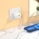 Мережевий зарядний пристрій з кабелем HOCO N28 Founder PD20W+QC3.0 charger set(C to iP) White