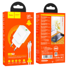 Мережевий зарядний пристрій з кабелем HOCO N28 Founder PD20W+QC3.0 charger set(C to iP) White
