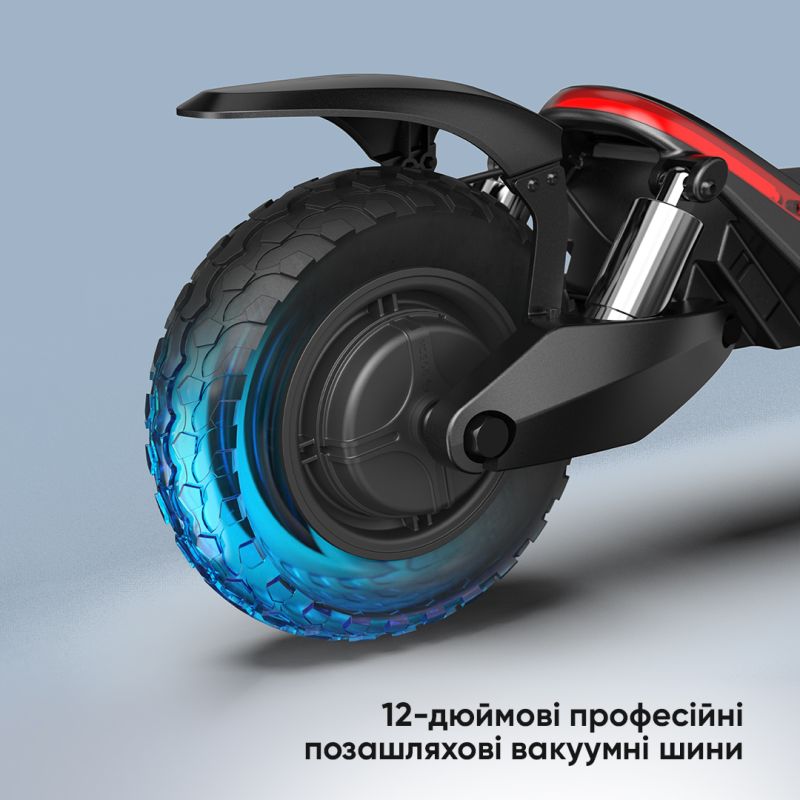 Електросамокат OKAI ES800 Panther Off-Road Black 12", 1500(3000)W, Dual Motor, 19.2Ah, 50km, 60km\h, 35%, NFC, App, 43kg