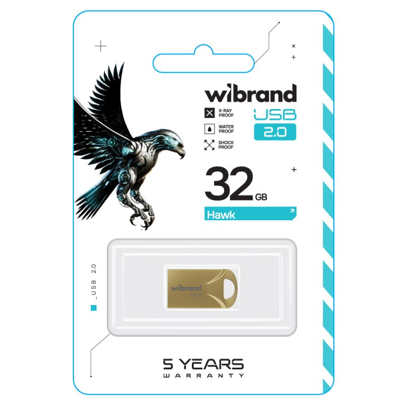 Флеш-накопичувач Wibrand USB 2.0 Hawk 32Gb Gold