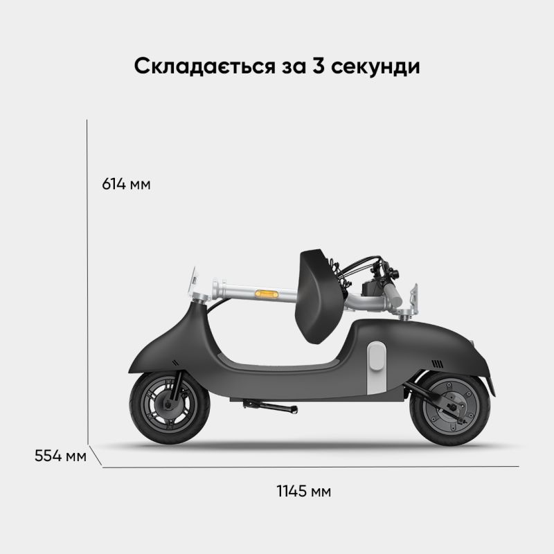 Електросамокат з сидінням OKAI Ceetle PRO EA10C Black 10', 350(900)W, 25Km/h, 10.4Ah, 55Km, 20%, NFC, App, 29kg