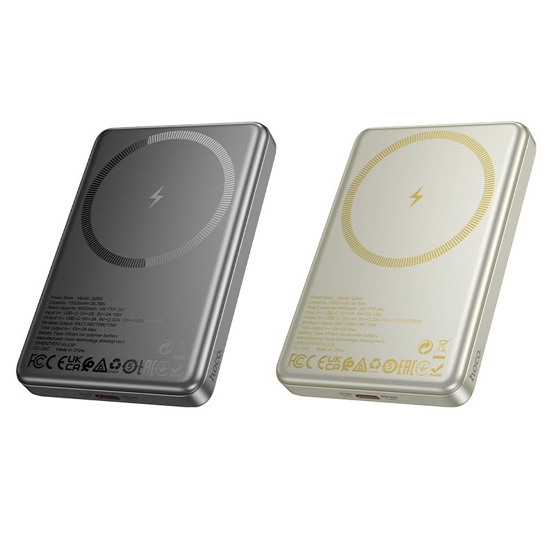 Зовнішній акумулятор HOCO Q26A Joy PD20W magnetic fast charging power bank(10000mAh) metal gray