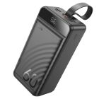 Зовнішній акумулятор HOCO J123C Element 22.5W+PD20W fully compatible power bank with digital display(60000mAh) Black