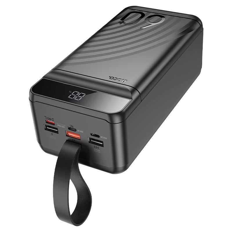 Зовнішній акумулятор HOCO J123C Element 22.5W+PD20W fully compatible power bank with digital display(60000mAh) Black