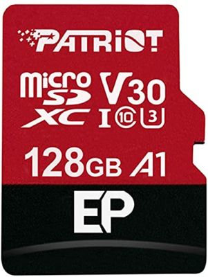 Карта пам'яті microSDXC (UHS-1 U3) Patriot EP Series 128Gb class 10 V30 (R-100MB/s, W-80MB/s) (adapter SD)