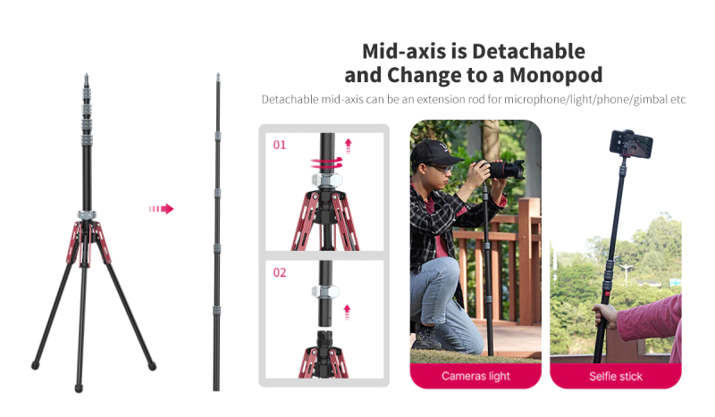 Штатив Ulanzi Full carbon fiber Multifunctional portable light tripod (UV-2784 MT-49)