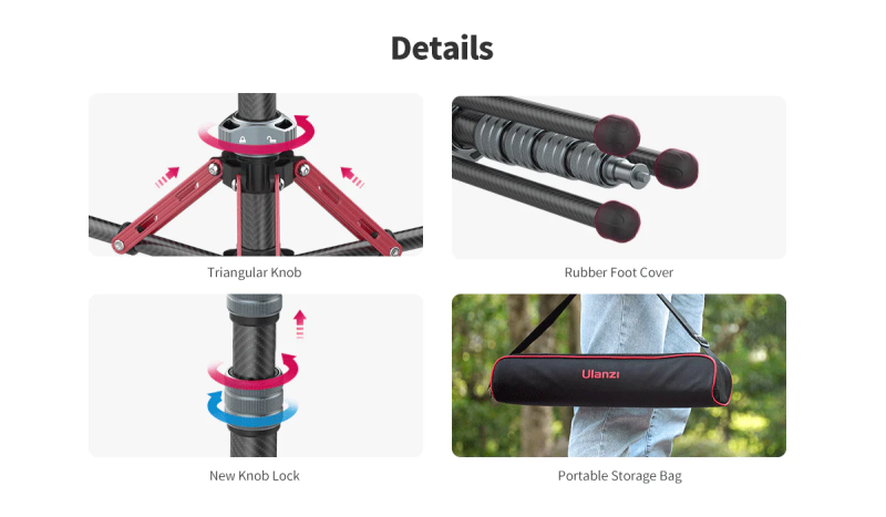 Штатив Ulanzi Full carbon fiber Multifunctional portable light tripod (UV-2784 MT-49)