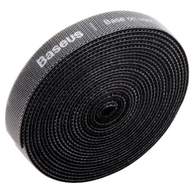 Органайзер для кабелів Baseus Colourful Circle Velcro strap 1m Black