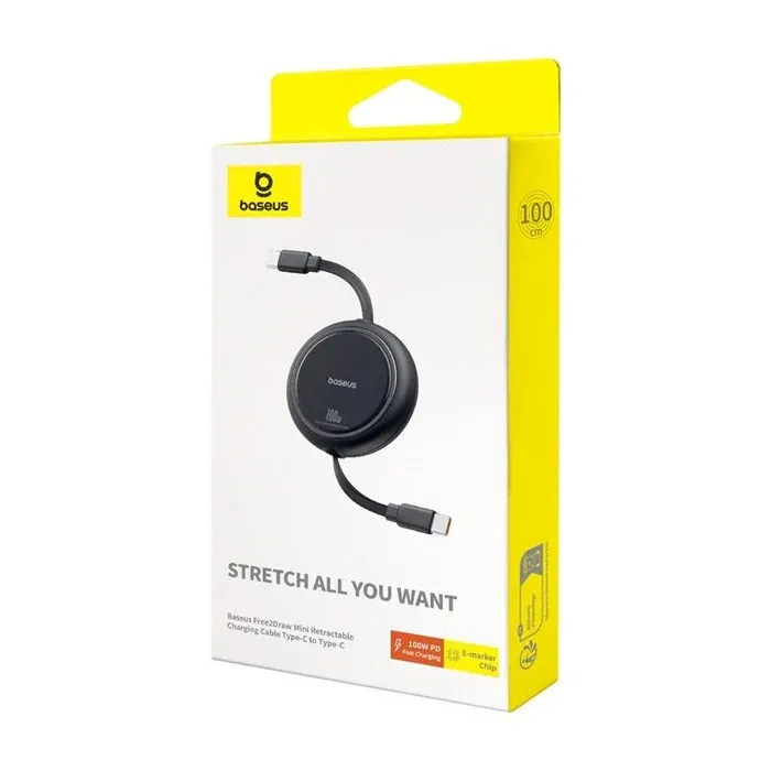 Кабель Baseus Free2Draw Mini Retractable Charging Cable Type-C to Type-C 100W 1m Cluster Black