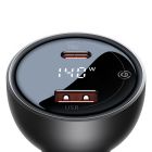 Автомобільний зарядний пристрій Baseus Digital Display PD3.1 Dual Fast Charger Car Charger U+C 140W Set Obsidian Black (With Superior Series Fast Char