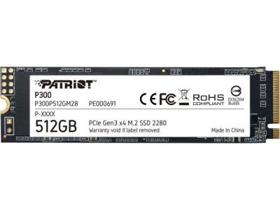 Накопичувач SSD M.2 Patriot P300 512GB NVMe 2280 PCIe 3.0x4 3D NAND TLC