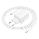 Мережевий зарядний пристрій з кабелем BOROFONE BN27 Fuente PD20W+QC3.0 charger set (C to C) (EU) White