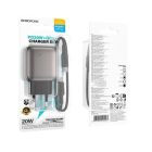 Мережевий зарядний пристрій з кабелем BOROFONE BAS54A Absolute PD20W+QC3.0 charger set (C to C) (EU) Black