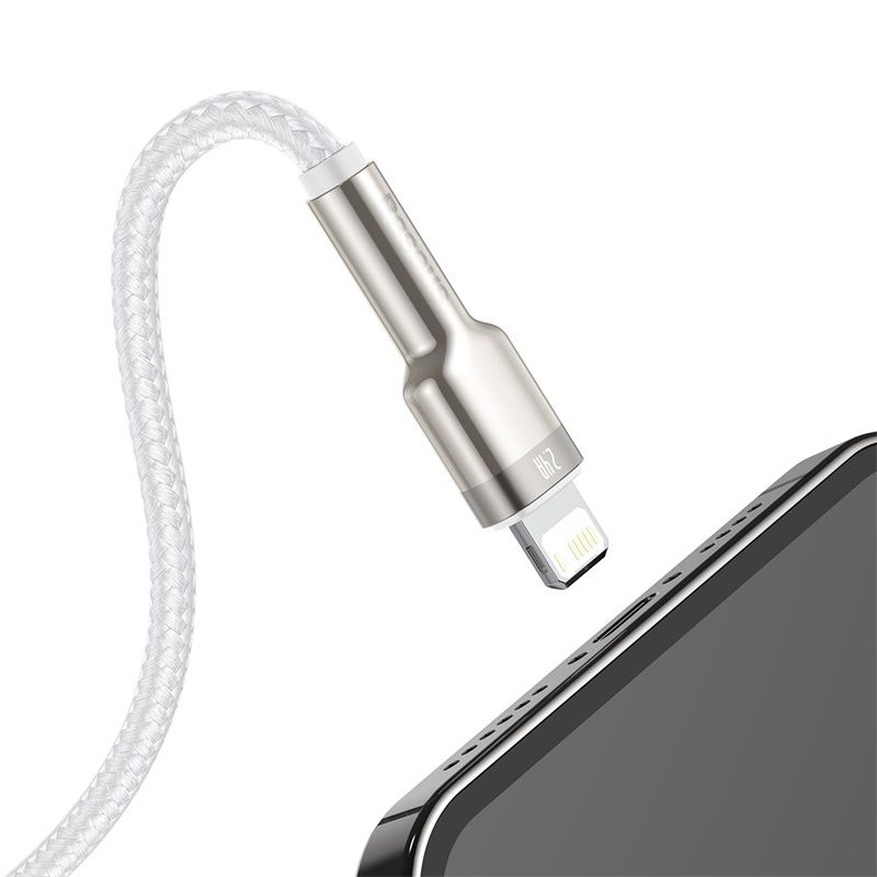 Кабель Baseus Cafule Series Metal Data Cable USB to IP 2.4A 2m White