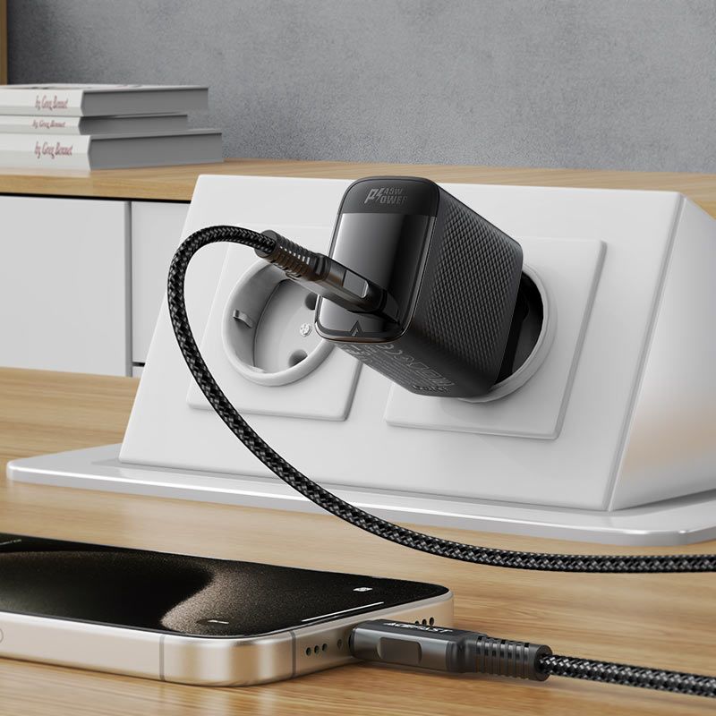Мережевий зарядний пристрій ACEFAST A112 PD45W GaN single USB-C charger (EU) Black