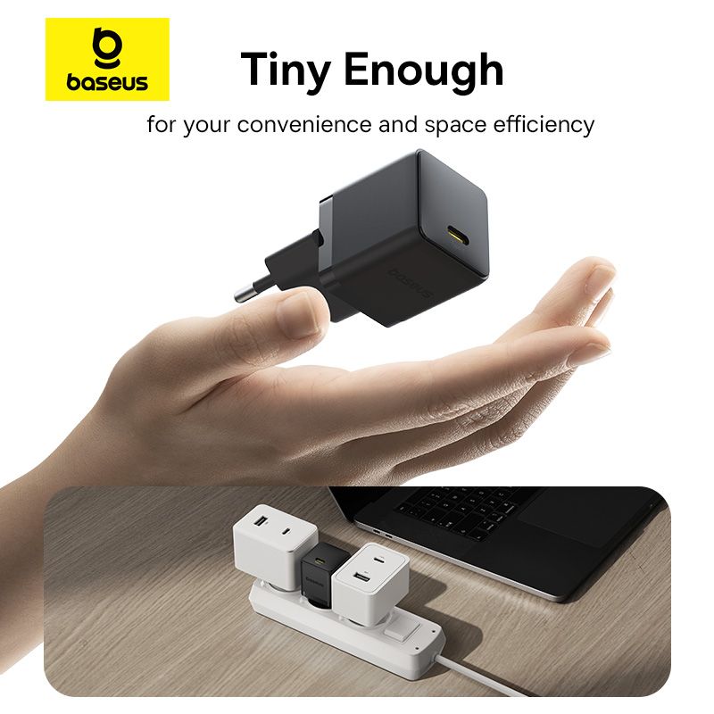 Мережевий зарядний пристрій Baseus Palm Fast Charger 1C 30W EU Cluster Black
