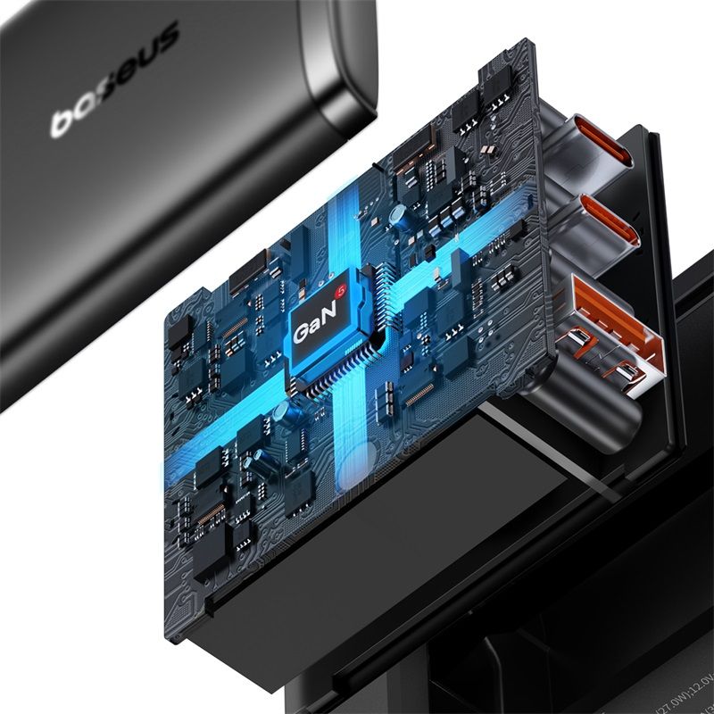 Мережевий зарядний пристрій Baseus Cube Pro Fast Charger 2C+U 65W EU Cluster Black