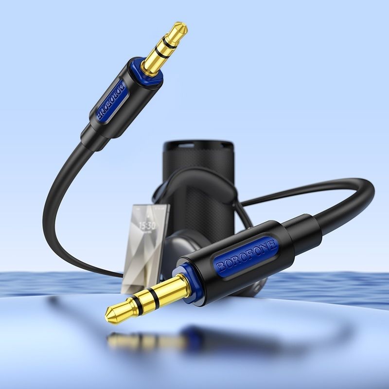 Аудіокабель BOROFONE BL20 True sound silicone audio cable AUX Black