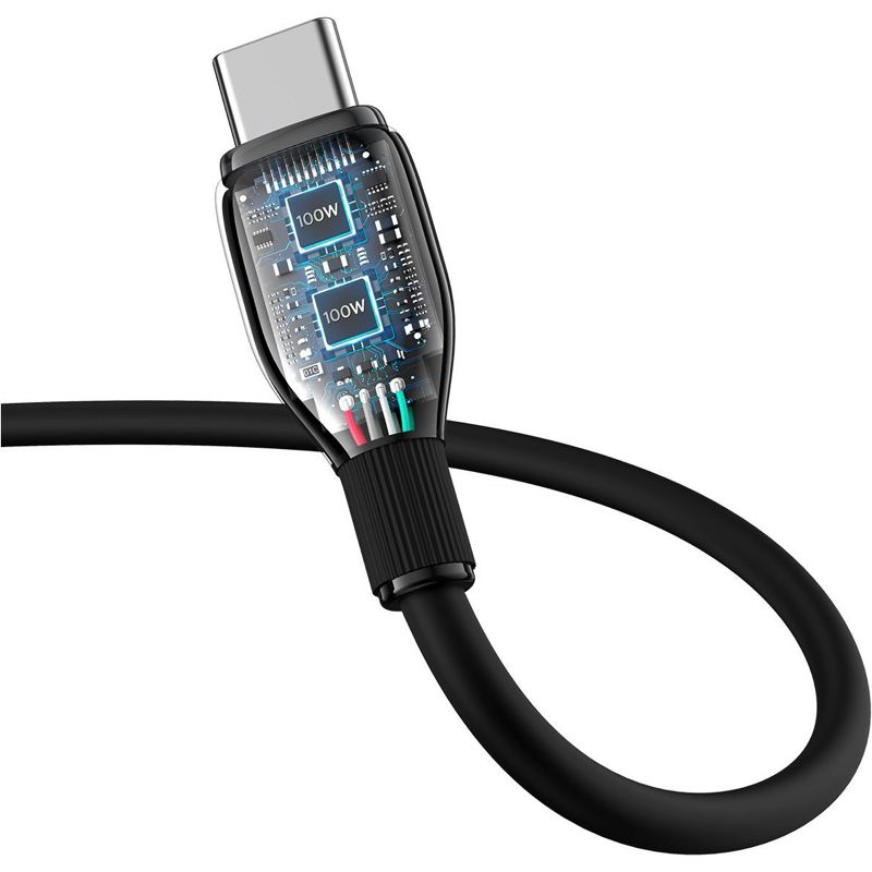 Кабель Baseus Pudding Series Fast Charging Cable Type-C to Type-C 100W 1.2m Cluster Black