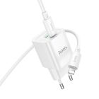 Мережевий зарядний пристрій з кабелем HOCO C147A Charm PD20W+QC3.0 charger set (C to iP)(EU) White