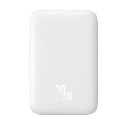 Зовнішній акумулятор Baseus Magnetic Mini Air Wireless Fast Charge Power Bank 6000mAh 20W Stellar White（With Simple Series Charging Cable Type-C to