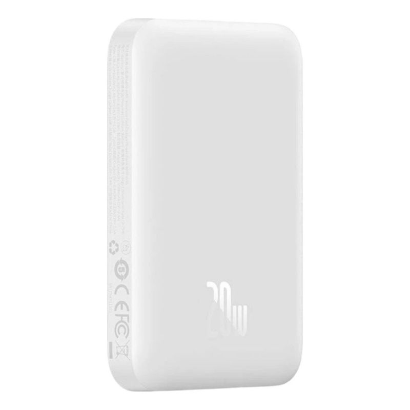 Зовнішній акумулятор Baseus Magnetic Mini Air Wireless Fast Charge Power Bank 6000mAh 20W Stellar White（With Simple Series Charging Cable Type-C to