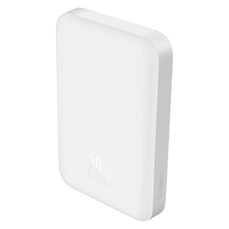 Зовнішній акумулятор Baseus Magnetic Mini Air Wireless Fast Charge Power Bank 6000mAh 20W Stellar White（With Simple Series Charging Cable Type-C to