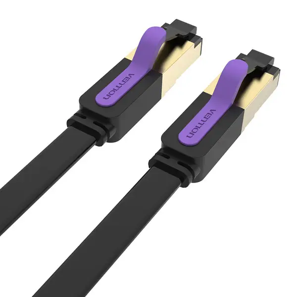 Мережевий кабель Vention Flat Cat.7 Patch Cable 1.5M Black