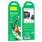 Аудiокабель HOCO UPA22 iP to 3.5mm male, silicone, 1m, Black