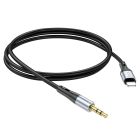 Аудiокабель HOCO UPA22 iP to 3.5mm male, silicone, 1m, Black